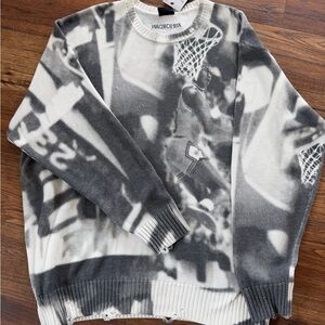 Jordan Black & White Basketball Graphic Crewneck Sweater
